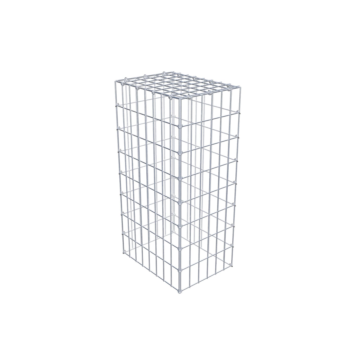 Monteret gabion type 3 80 cm x 40 cm x 30 cm (L x H x D), maskestørrelse 5 cm x 10 cm, C-ring