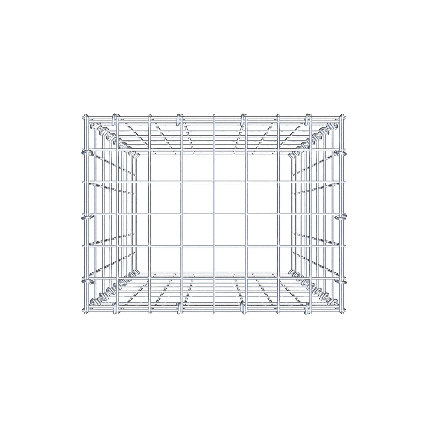 Monteret gabion type 3 80 cm x 40 cm x 30 cm (L x H x D), maskestørrelse 5 cm x 10 cm, C-ring