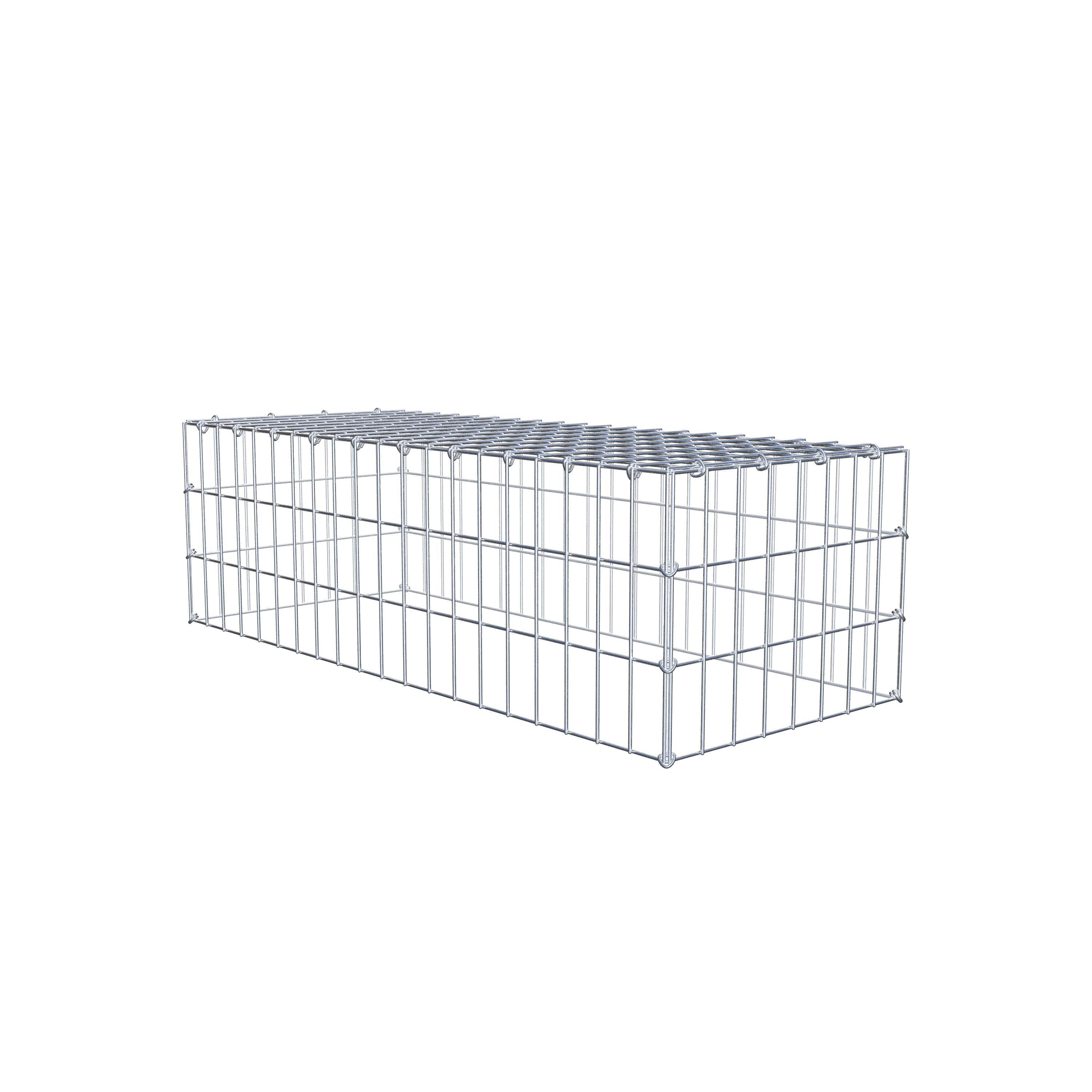 Monteret gabion type 3 100 cm x 30 cm x 40 cm (L x H x D), maskestørrelse 5 cm x 10 cm, C-ring