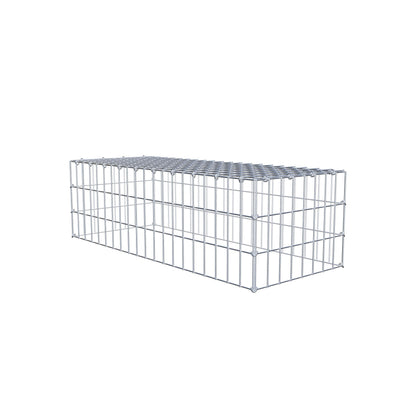 Monteret gabion type 3 100 cm x 30 cm x 40 cm (L x H x D), maskestørrelse 5 cm x 10 cm, C-ring