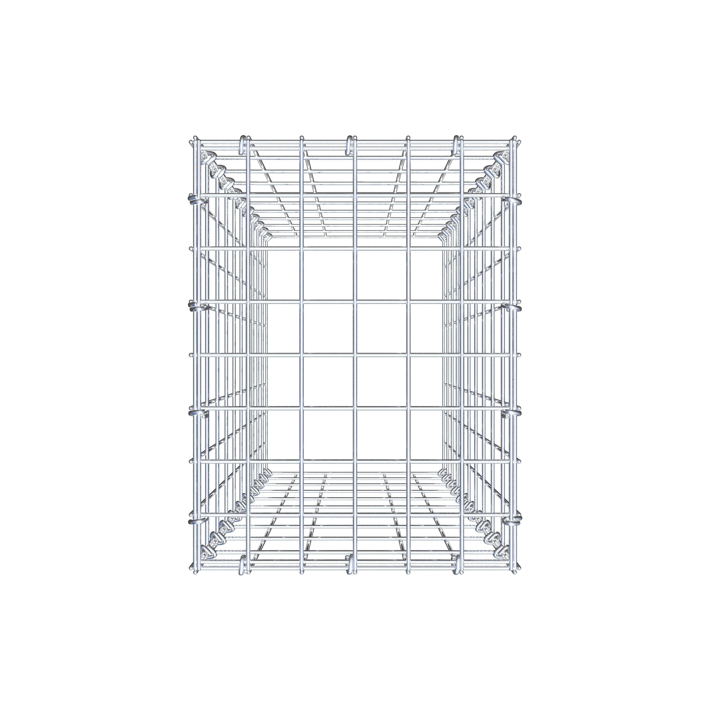 Monteret gabion type 3 100 cm x 30 cm x 40 cm (L x H x D), maskestørrelse 5 cm x 10 cm, C-ring