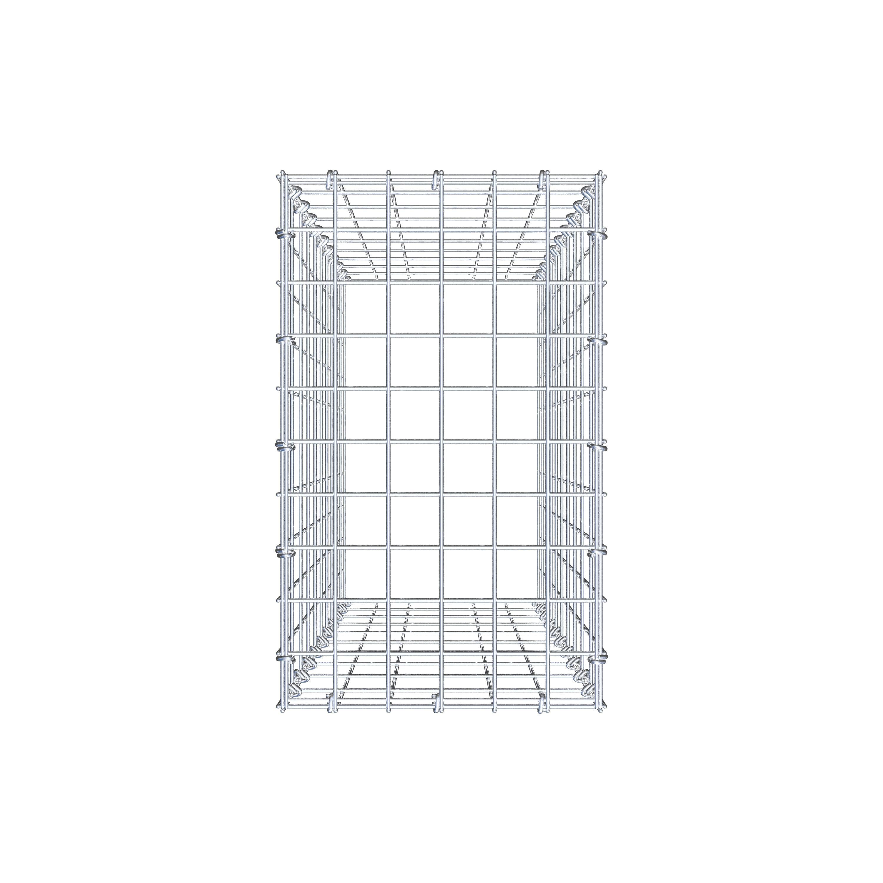 Monteret gabion type 3 100 cm x 30 cm x 50 cm (L x H x D), maskestørrelse 5 cm x 10 cm, C-ring