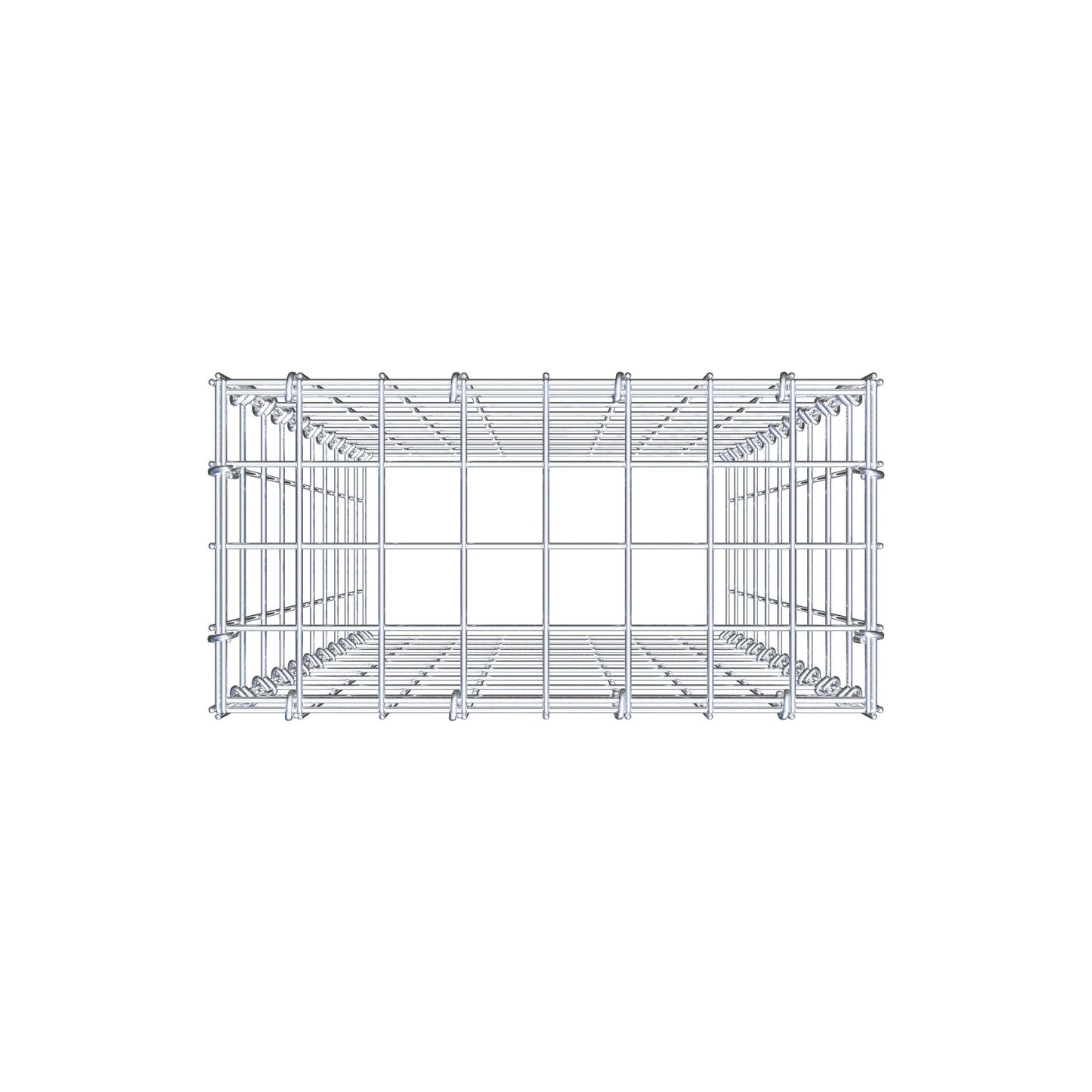 Mounted gabion type 3 100 cm x 40 cm x 20 cm (L x H x D), mesh size 5 cm x 10 cm, C-ring