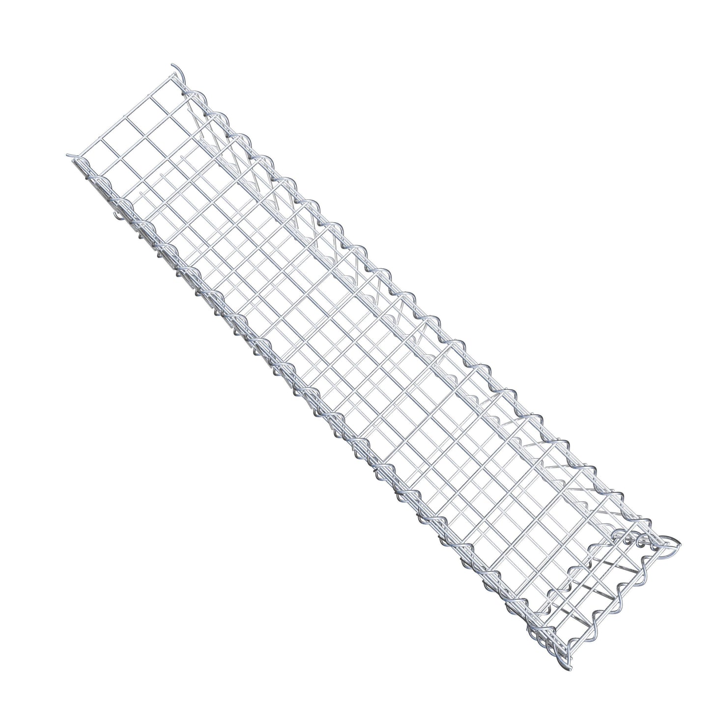 Gabion rapporté type 2 100 cm x 20 cm x 20 cm (L x H x P), mailles 5 cm x 10 cm, spirale