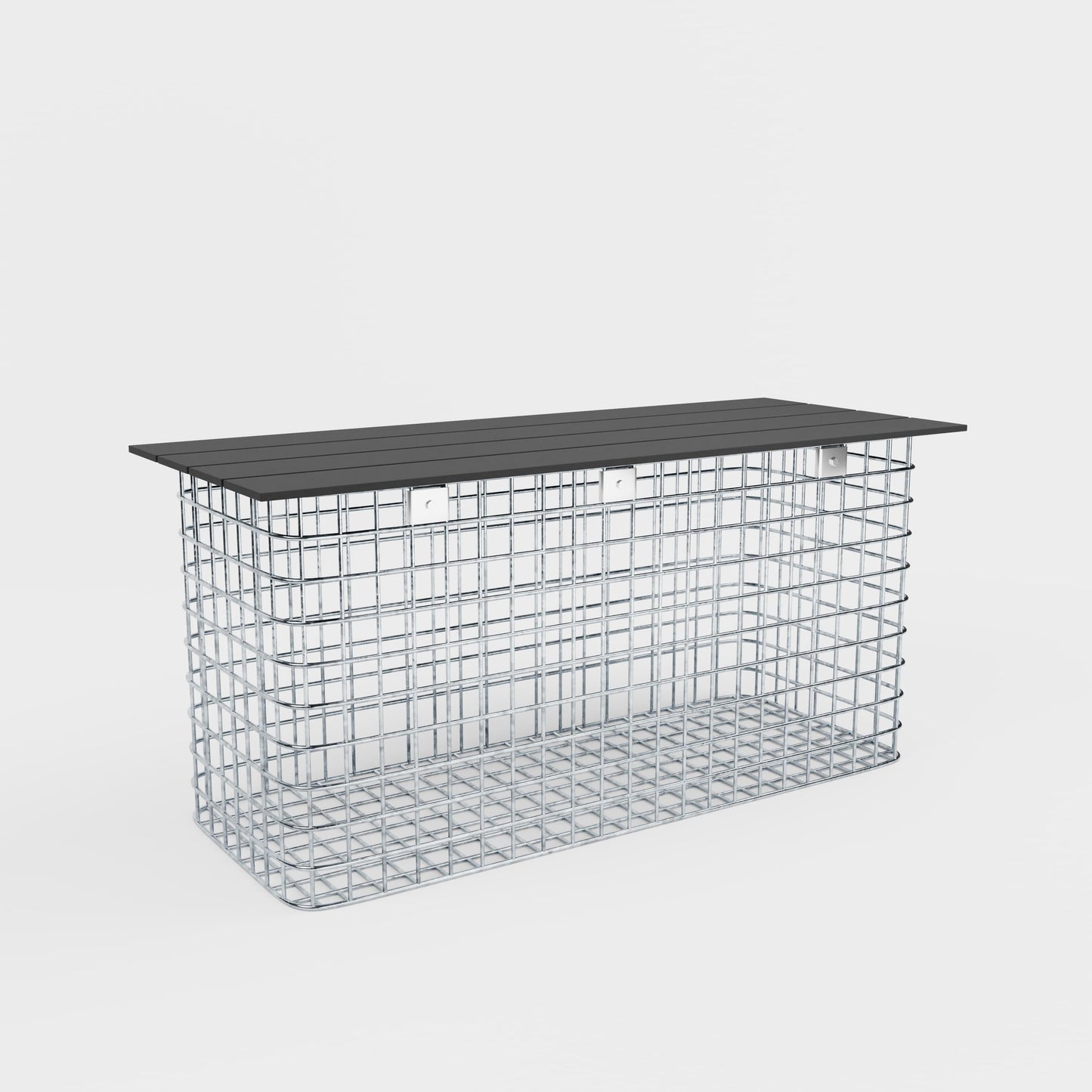 Banco de jardim 102 x 50 x 42 cm MW 5 x 5 cm galvanizado a quente, com capa reciclada em antracite