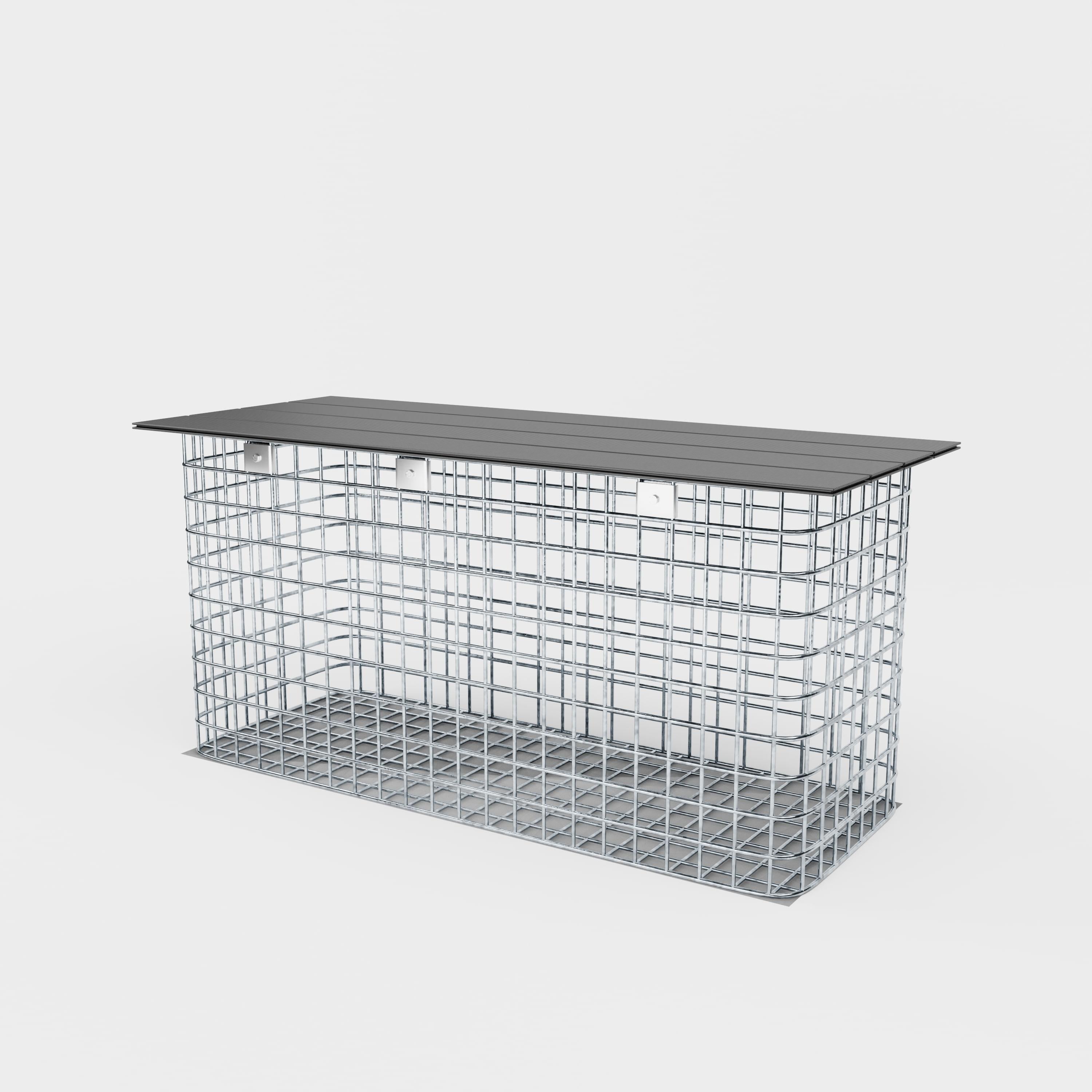 Banco de jardín 102 x 50 x 42 cm MW 5 x 5 cm galvanizado en caliente, con tablero reciclado en antracita