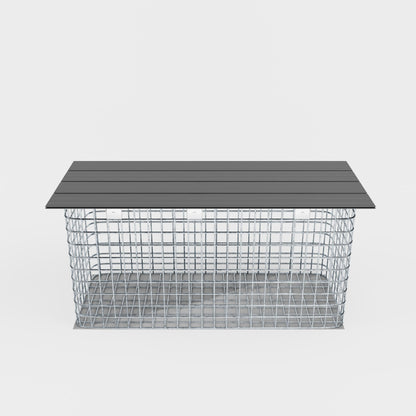 Banco de jardim 102 x 50 x 42 cm MW 5 x 5 cm galvanizado a quente, com capa reciclada em antracite