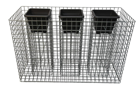 Blomsterpelare 3, höjd 82 cm bas 127 x 52 cm MW 5 x 5 cm, varmförzinkad inkl. kruka