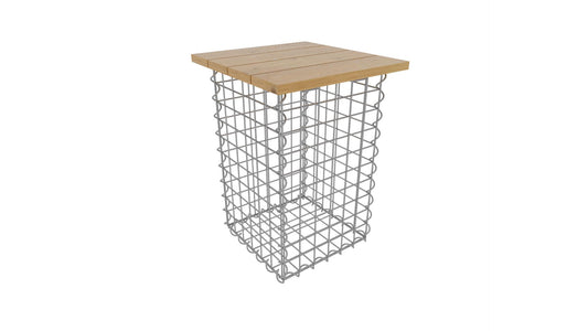 Spiralformad pall MW 5 x 5 TEAK