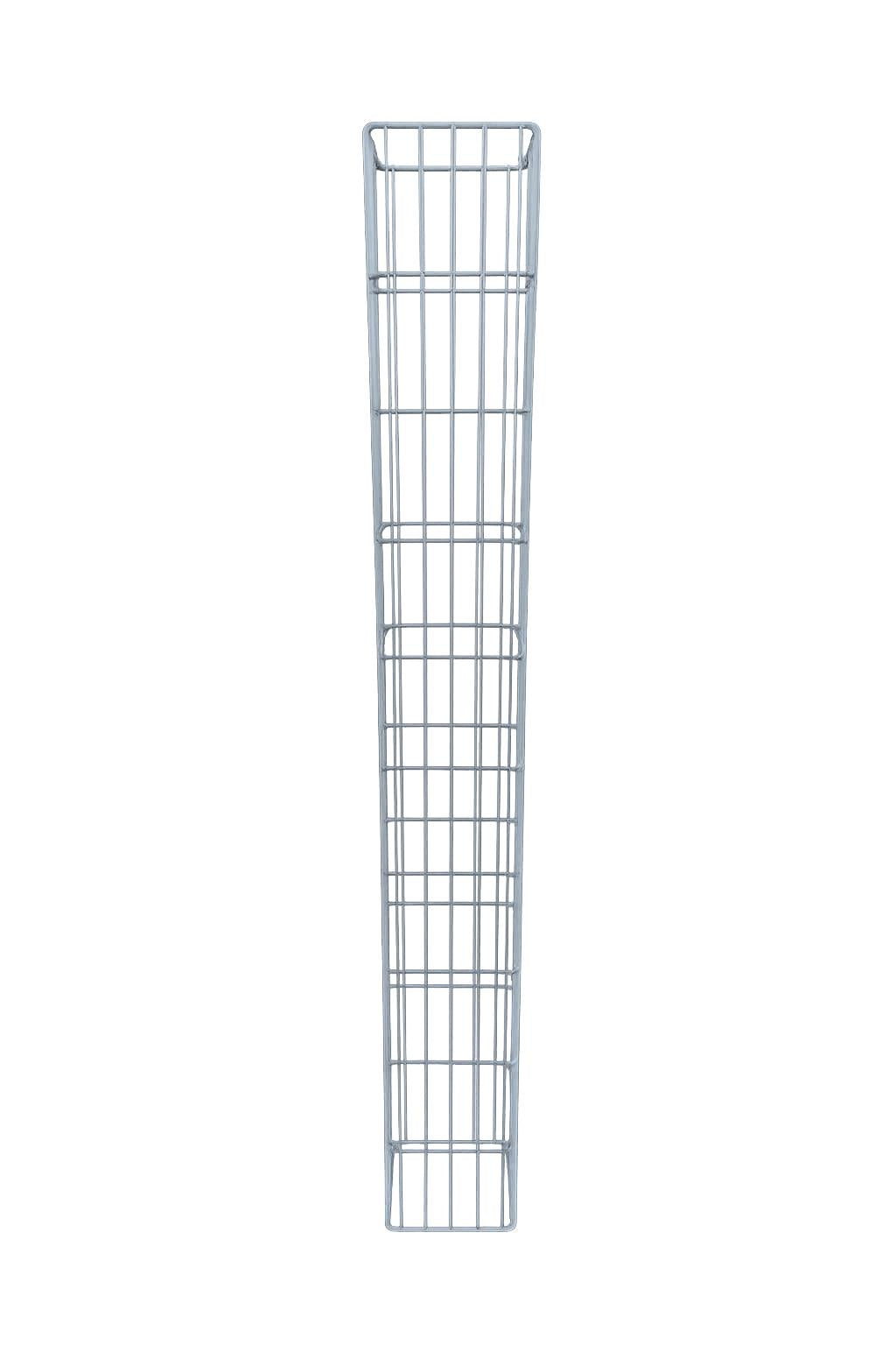 Coluna retangular de gabiões galvanizados a quente, 27,3 cm x 27,3 cm, 200 cm de altura, MW 5 cm x 20 cm, arame 8/6 mm
