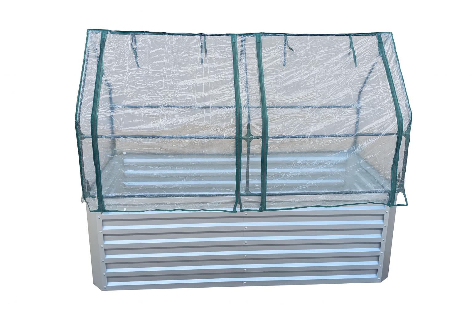 Hochbeet verzinkt Blech mit Aufsatz (184 x 60 x 90 cm (L x H x T) ohne Aufsatz. Pflanzmaße)