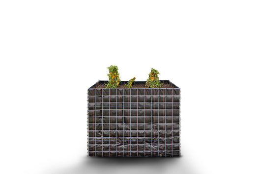 Canteiro quadrado elevado sem pedras 130 cm x 100 cm x 80 cm