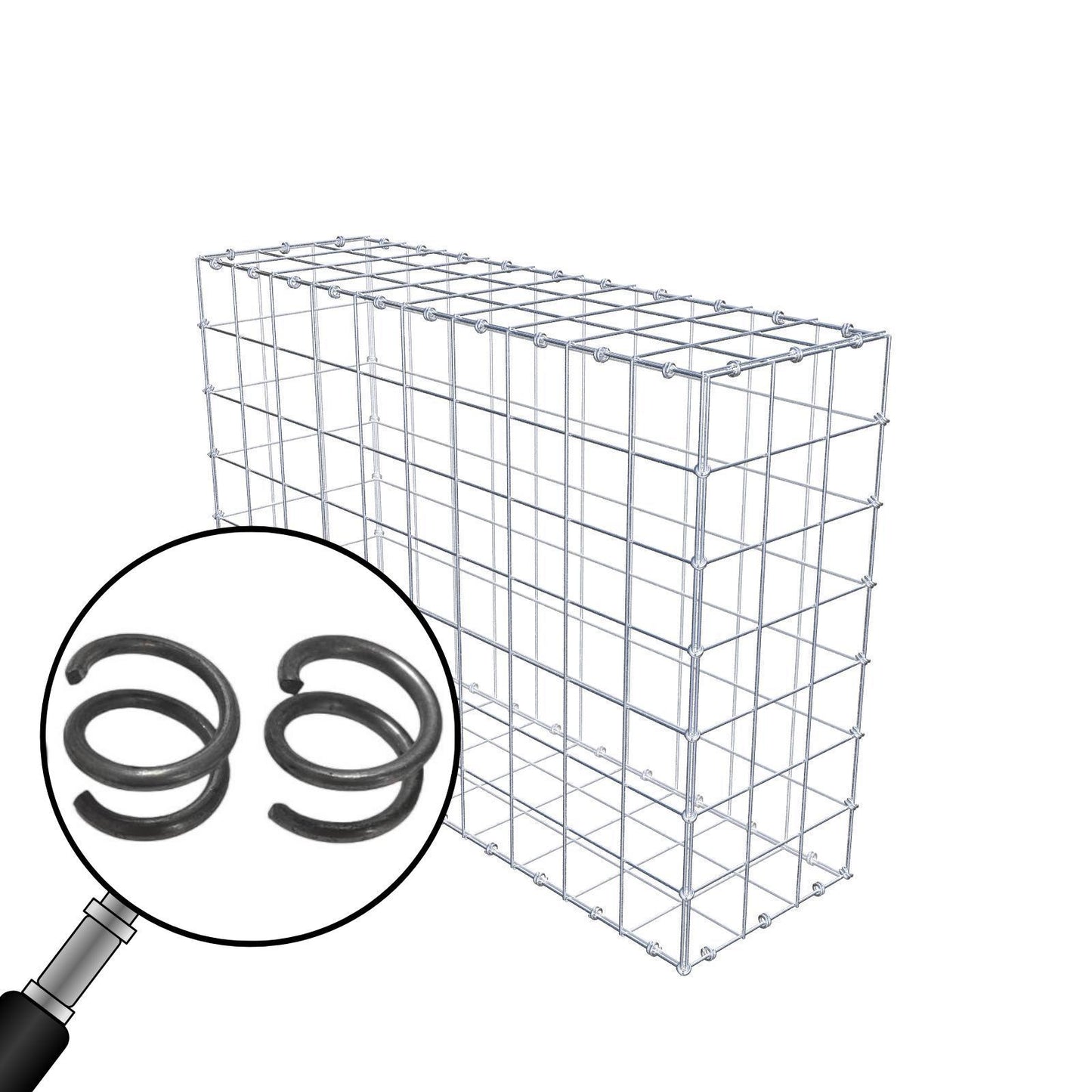 Set van 20 gegalvaniseerde spiraalringen - stabiele verbinding voor schanskorven & gaas