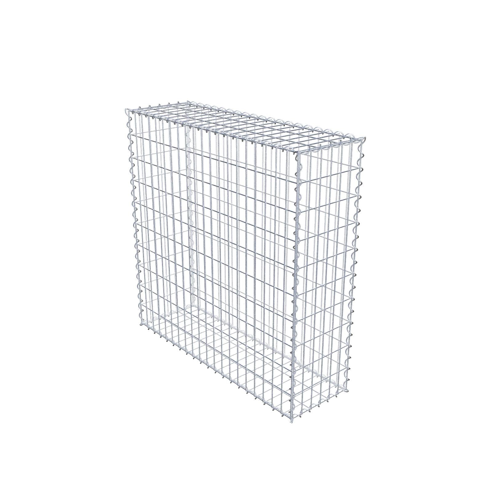Set of 2 gabions 100 cm x 100 cm x 30 cm (L x H x D), mesh size 5 x 10 cm, spiral