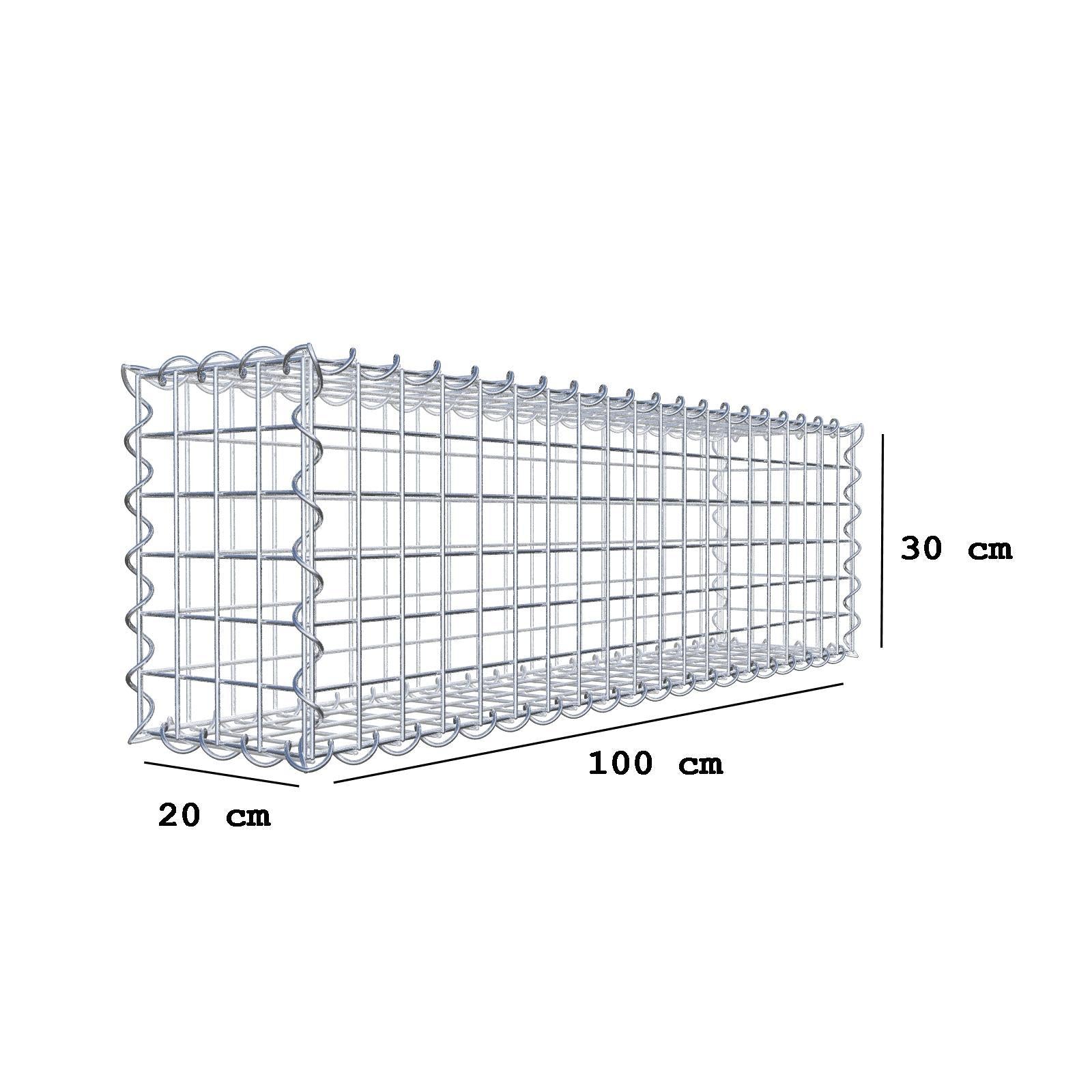 2er Set Gabionen 100 cm x 30 cm x 20 cm (L x H x T), Maschenweite 5 x 5 cm, Spirale