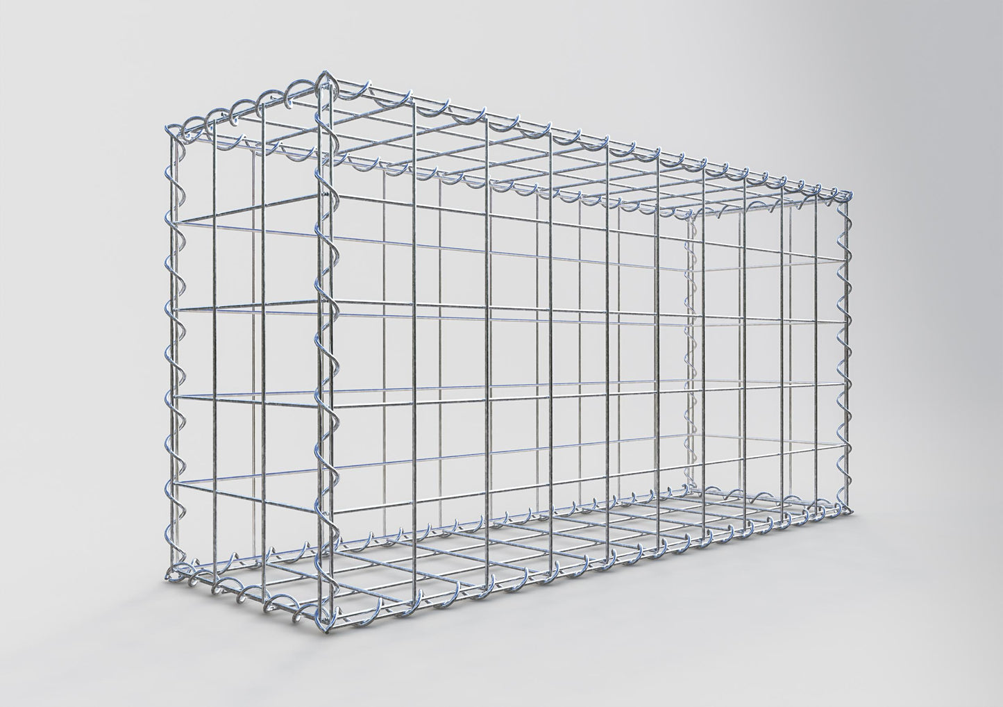 Set van 2 schanskorven 100 cm x 50 cm x 30 cm (L x H x D), maaswijdte 10 x 10 cm, spiraalvormig