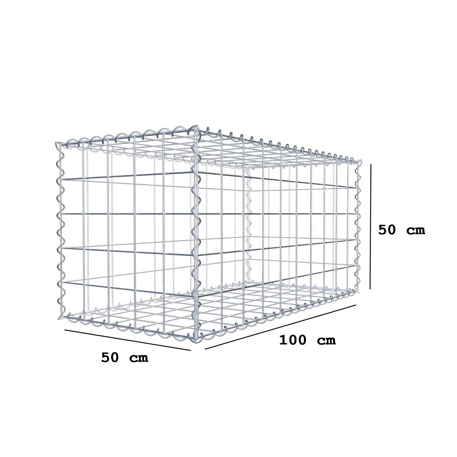 2er Set Gabionen 100 cm x 50 cm x 50 cm (L x H x T), Maschenweite 10 x 10 cm, Spirale