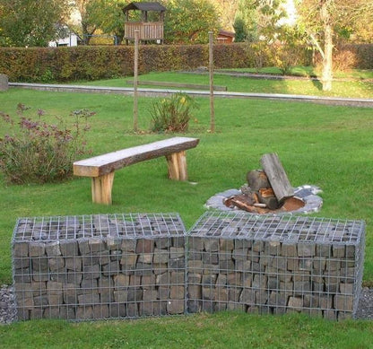 Set of 2 gabions 100 cm x 50 cm x 50 cm (L x H x D), mesh size 5 x 10 cm, spiral