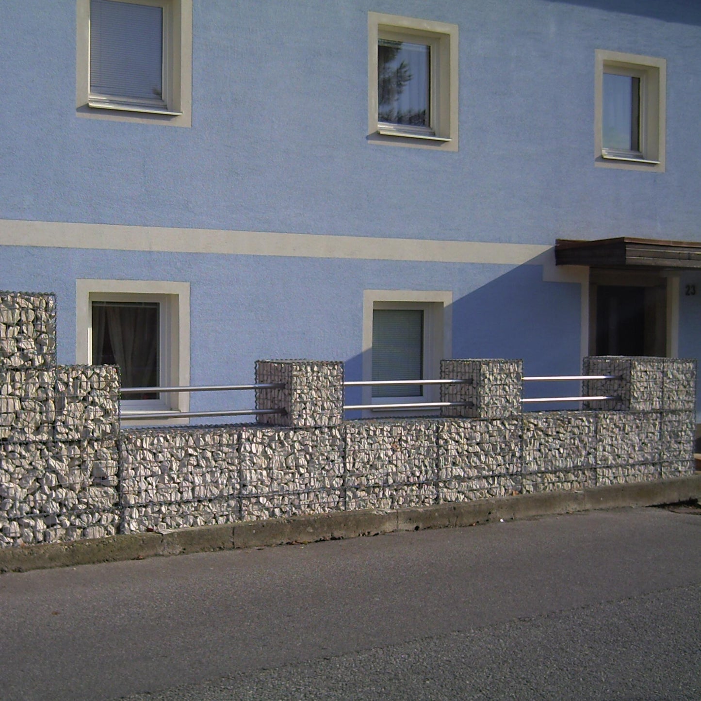 Set of 2 gabions 100 cm x 50 cm x 50 cm (L x H x D), mesh size 5 x 10 cm, spiral