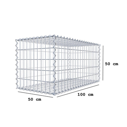 Set of 2 gabions 100 cm x 50 cm x 50 cm (L x H x D), mesh size 5 x 10 cm, spiral