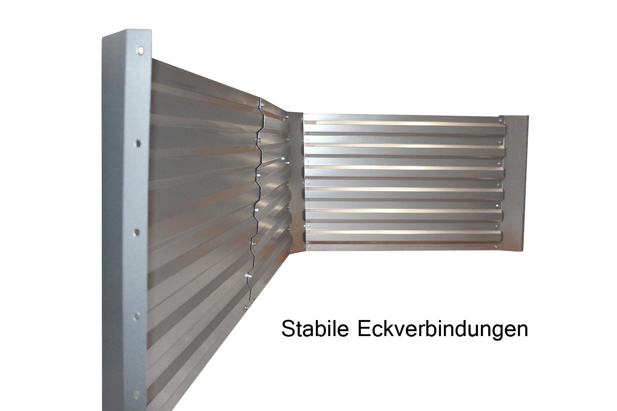Hochbeet verzinkt Blech mit Aufsatz (184 x 60 x 90 cm (L x H x T) ohne Aufsatz. Pflanzmaße)
