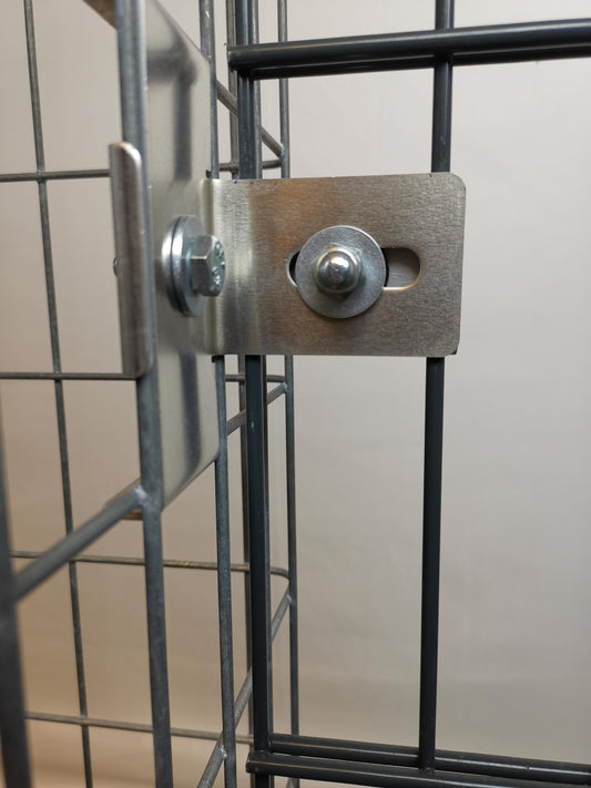 Morsetto con staffa per recinzione 5 x 10 cm per rete metallica doppia, alluminio