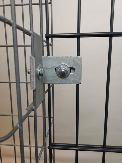 Clamp with fence holder 5 x 10 cm, for double rod mat, galvanized 