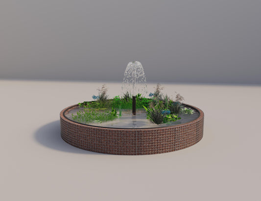 Gabion-dam, rund, ydre diameter 352 cm, højde 50 cm, maskestørrelse 5 x 5 cm, vægtykkelse 15 cm