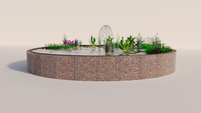 Gabion-dam, rund, ydre diameter 322 cm, højde 80 cm, maskestørrelse 5 x 5 cm, vægtykkelse 15 cm