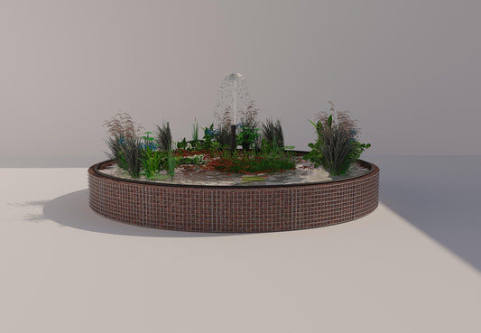 Gabion-dam, rund, ydre diameter 442 cm, højde 50 cm, maskestørrelse 5 x 5 cm, vægtykkelse 15 cm