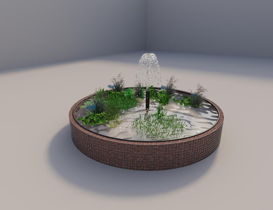 Gabion-dam, rund, ydre diameter 352 cm, højde 50 cm, maskestørrelse 5 x 5 cm, vægtykkelse 15 cm