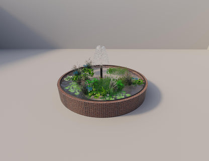 Tanque elevado de gabiões, redondo, diâmetro exterior 352 cm, altura 50 cm, dimensão da malha 5 x 5 cm, espessura da parede 15 cm