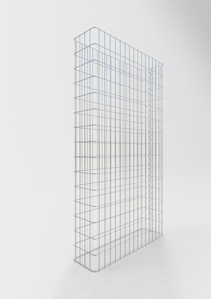 Comprimento da cerca de gabião 82 cm, altura 160 cm, profundidade 22 cm, tamanho da malha 5 x 10 cm