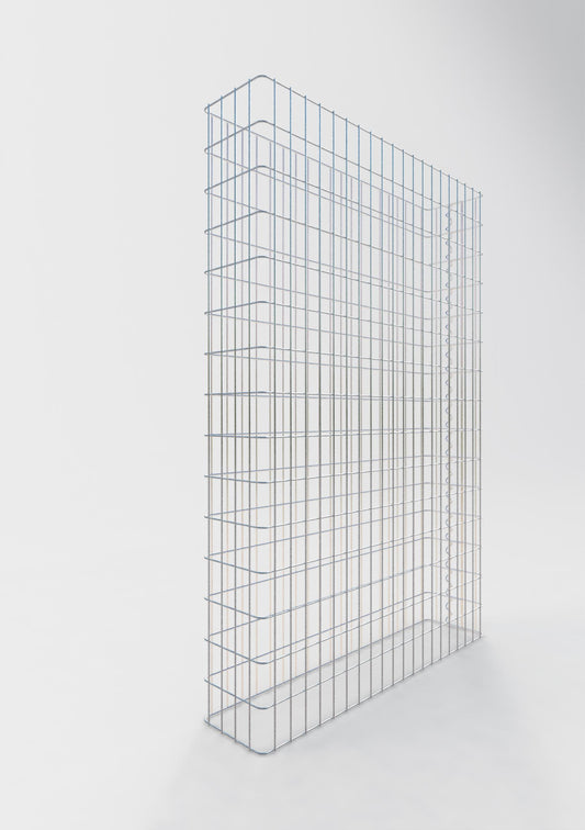 Comprimento da cerca de gabião 102 cm, altura 160 cm, profundidade 22 cm, tamanho da malha 5 x 10 cm