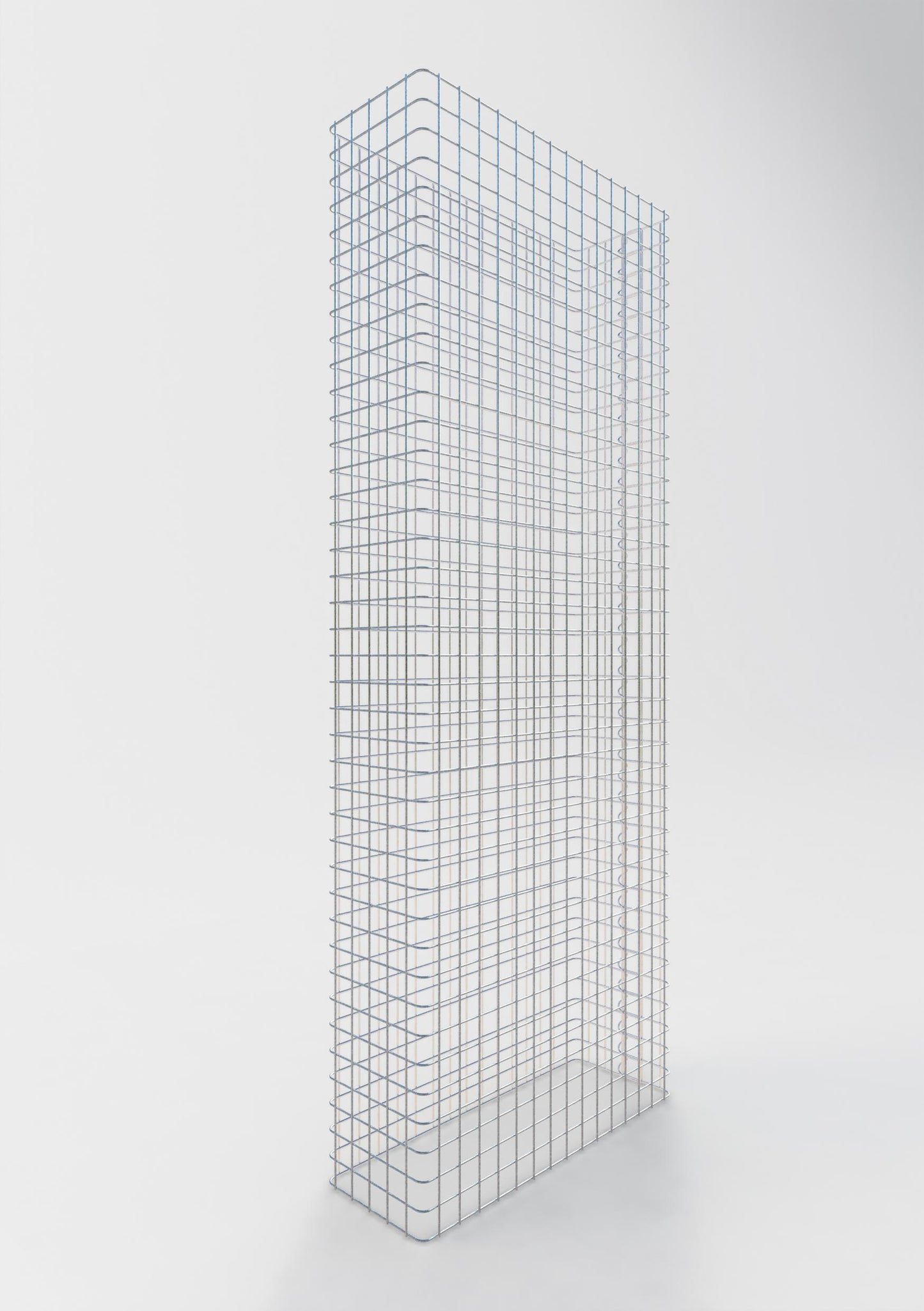 Comprimento da cerca de gabião 77 cm, altura 160 cm, profundidade 27 cm, tamanho da malha 5 x 5 cm