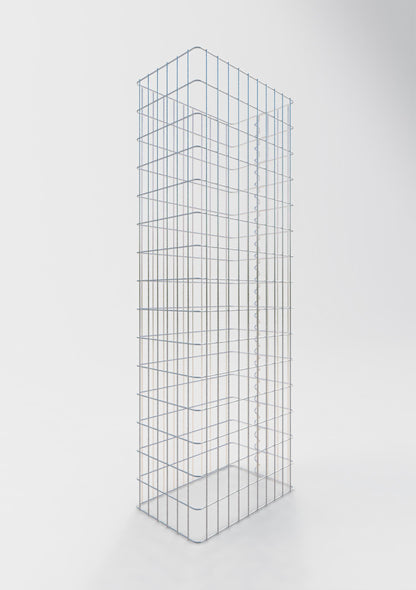 Comprimento da cerca de gabião 52 cm, altura 160 cm, profundidade 32 cm, tamanho da malha 5 x 10 cm