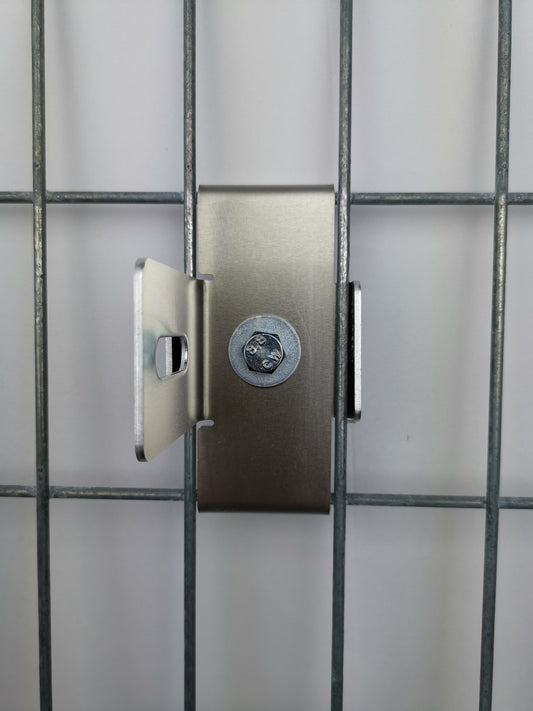 Morsetto con supporto per recinzione Larghezza rete 5 x 10 cm, alluminio