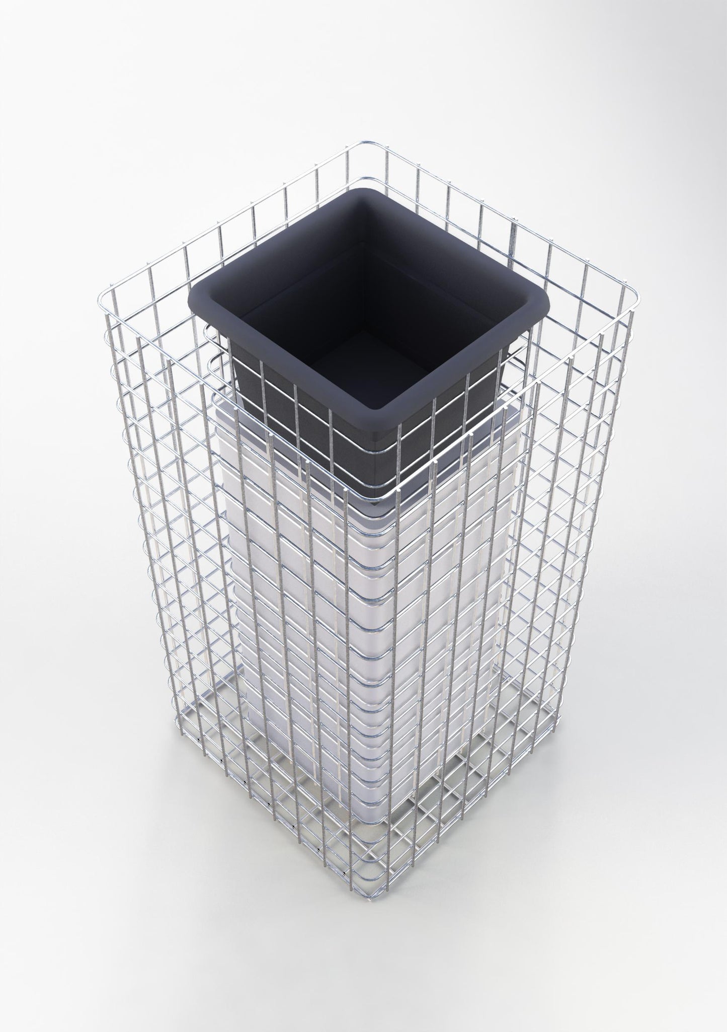 Altura da coluna de flores 82 cm área da base 42 x 42 cm MW 5 x 5 cm, galvanizado a quente incluindo vaso