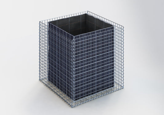 Canteiro quadrado elevado 100 cm x 100 cm x 100 cm (C x A x P), tamanho da malha 5 x 5 cm, espessura da parede 10 cm