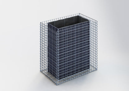 Lecho elevado rectangular 100 cm x 100 cm x 60 cm (largo x alto x fondo), malla 5 x 5 cm, espesor de pared 10 cm