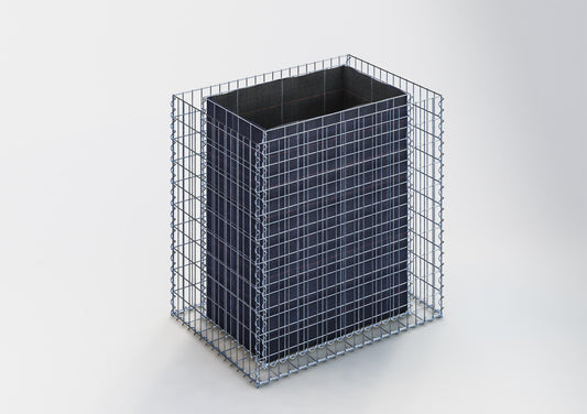 Canteiro quadrado elevado 100 cm x 100 cm x 70 cm (C x A x P), tamanho da malha 5 x 10 cm, espessura da parede 10 cm