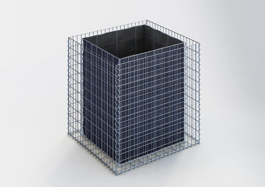 Canteiro elevado quadrado 100 cm x 100 cm x 90 cm (C x A x P), tamanho da malha 5 x 10 cm, espessura da parede 10 cm