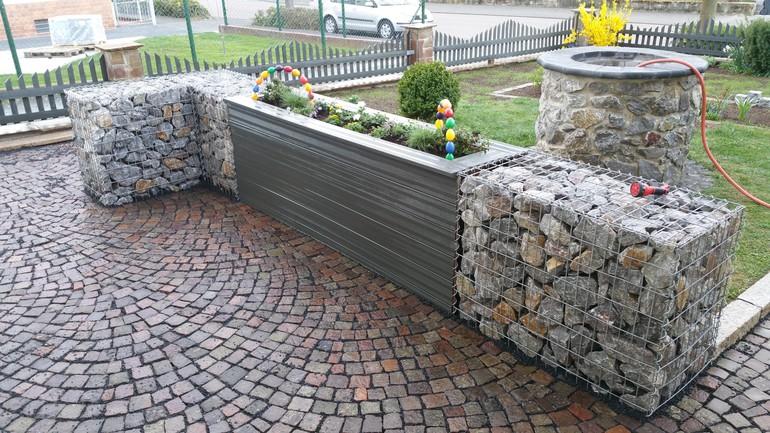 Gabion 100 cm x 80 cm x 50 cm (L x H x D), maskestørrelse 5 cm x 10 cm, spiral