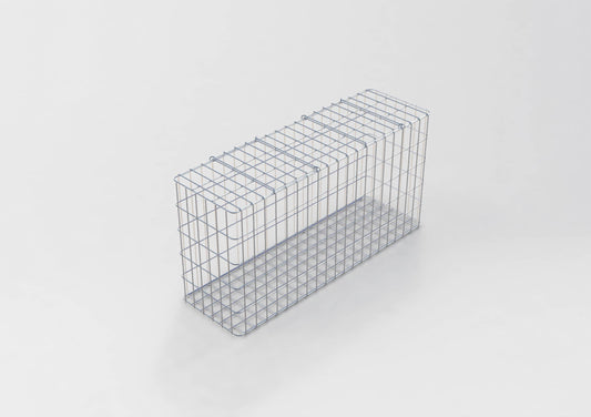 Gabion varmgalvaniseret 102 cm x 52 cm x 32 cm, maskestørrelse 5 cm x 10 cm, fuldsvejset