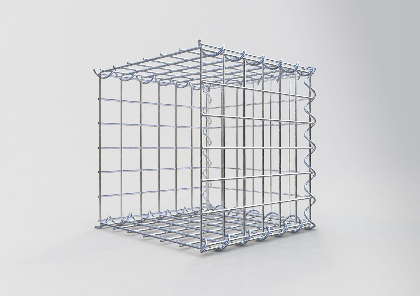 Gabião tipo 2 30 cm x 30 cm x 30 cm (C x A x P), malhagem 5 cm x 5 cm, espiral