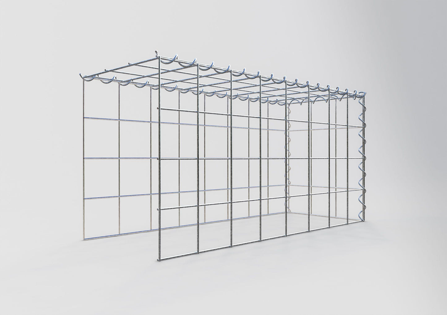 Opvokset gabion type 4 80 cm x 40 cm x 30 cm (L x H x D), maskestørrelse 10 cm x 10 cm, spiral