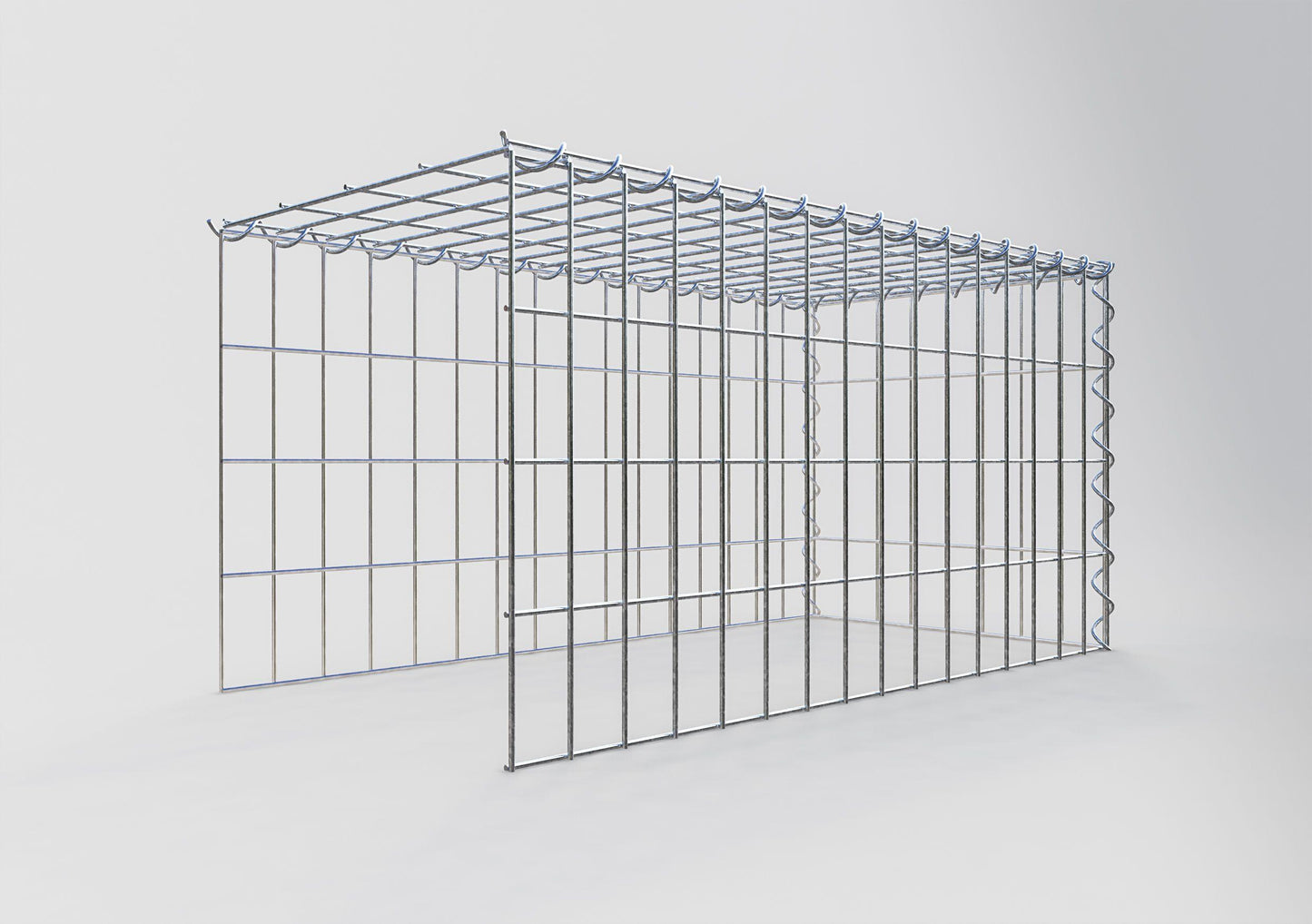 Gabião tipo 4 80 cm x 40 cm x 40 cm (C x A x P), malhagem 5 cm x 10 cm, espiral