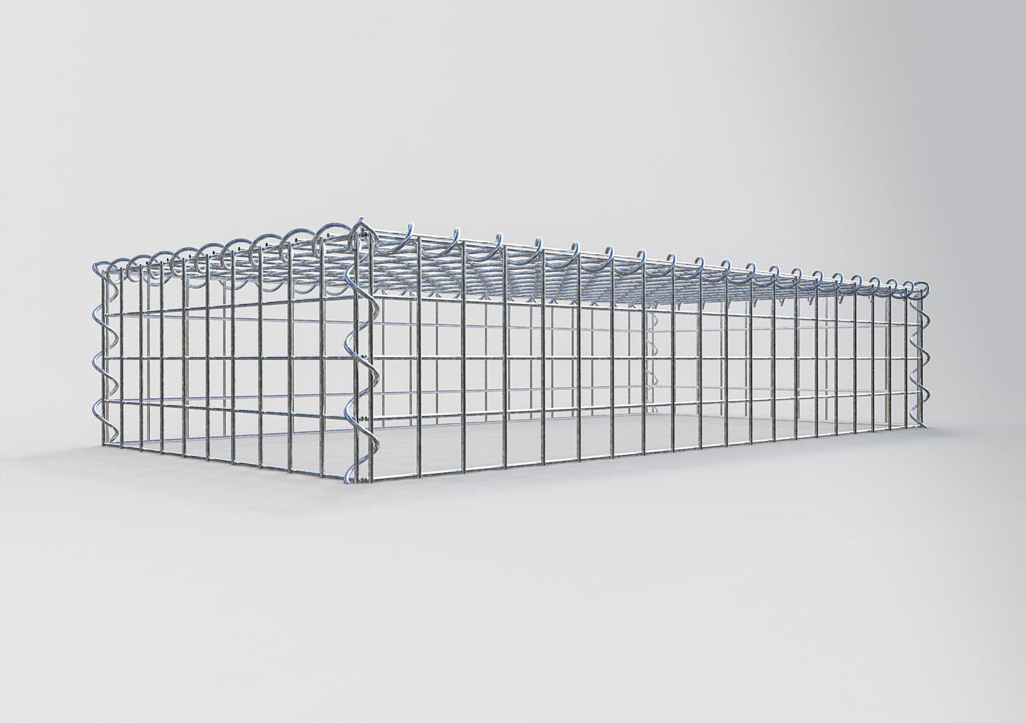 Gabião Tipo 3 100 cm x 20 cm x 50 cm (C x A x P), malhagem 5 cm x 5 cm, espiral