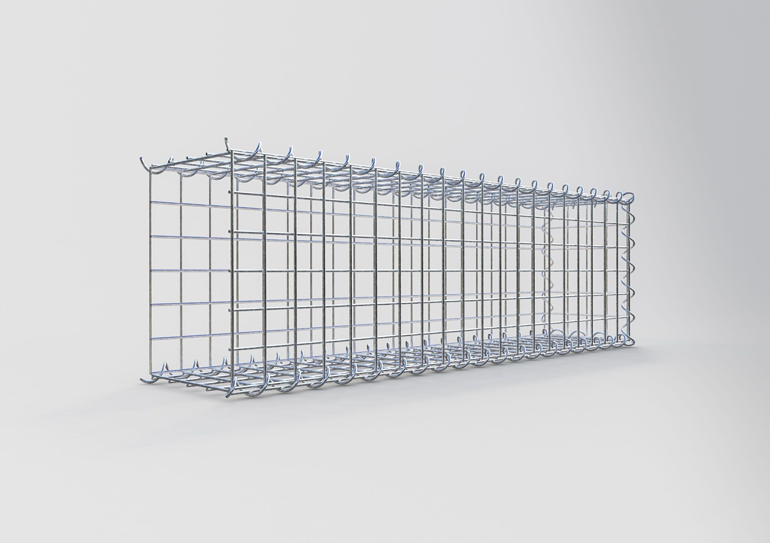 Anbaugabione Typ 2 100 cm x 30 cm x 20 cm (L x H x T), Maschenweite 5 cm x 5 cm, Spirale