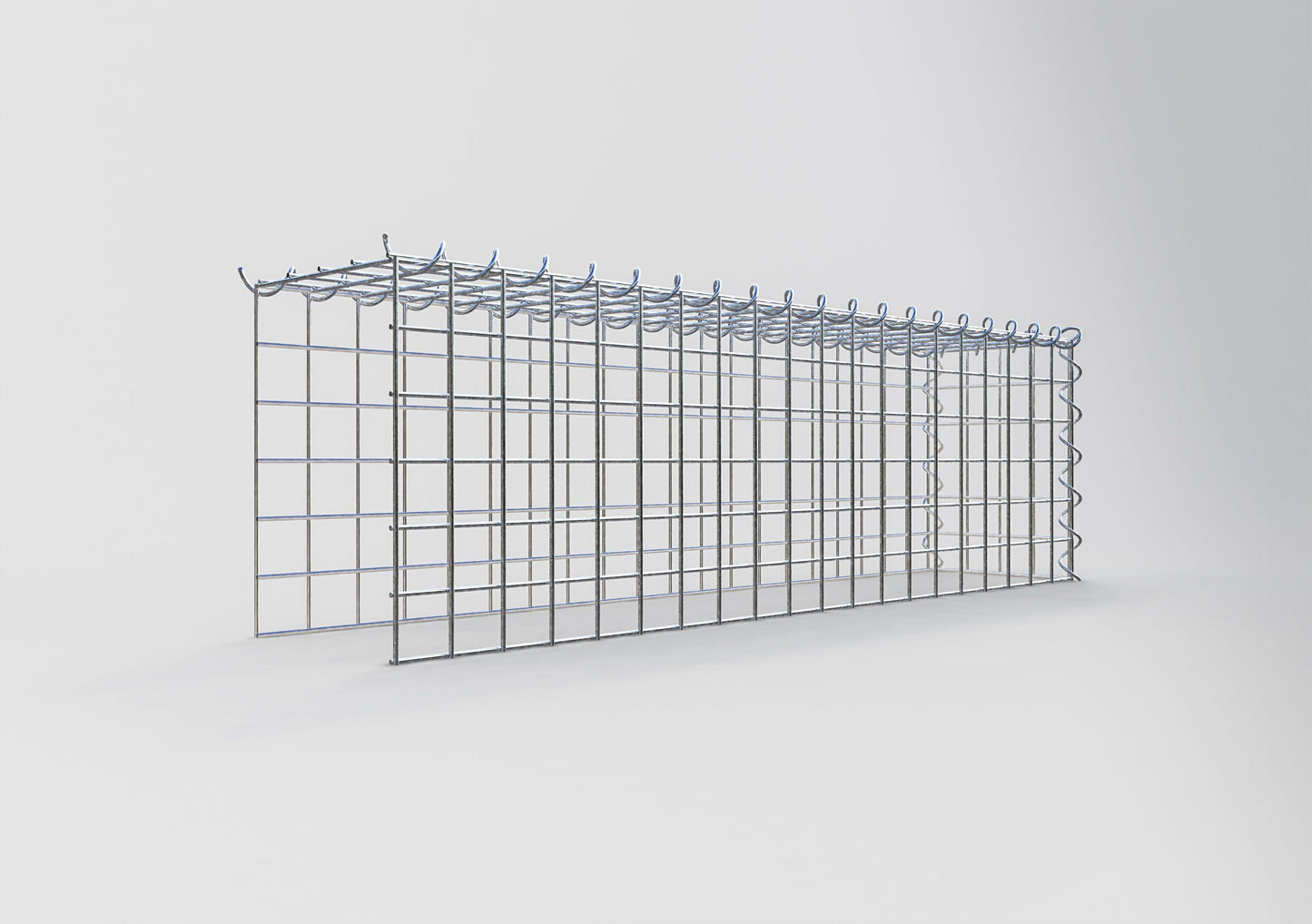 Gabion rapporté type 4 100 cm x 30 cm x 20 cm (L x H x P), mailles 5 cm x 5 cm, spirale